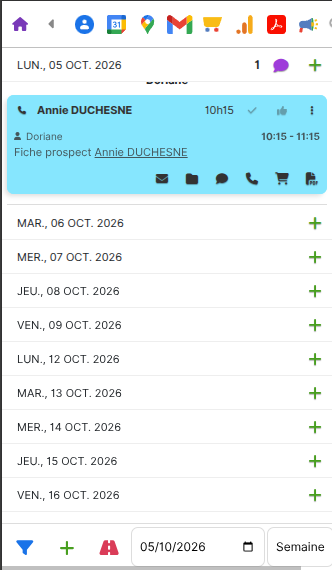 Interface mobile du CRM Saleshub.business